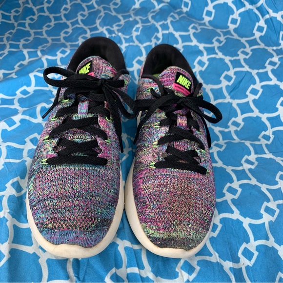 Nike Women’s size 8.5 Lunarepic low flyknit Fire Pink multicolor running wmns - Picture 2 of 11